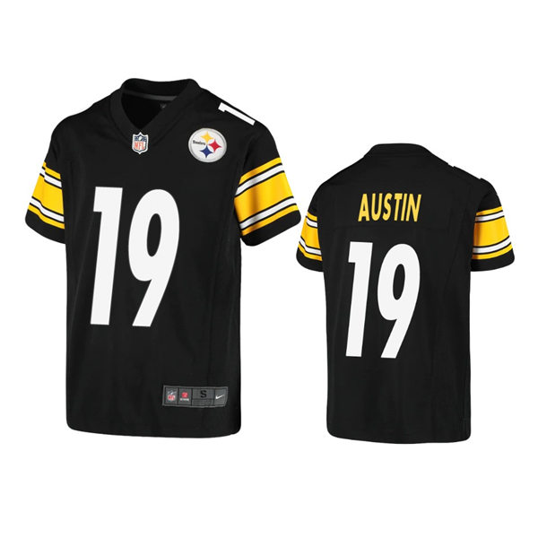  Youth Pittsburgh Steelers #19 Calvin Austin Nike Black Limited Jersey 