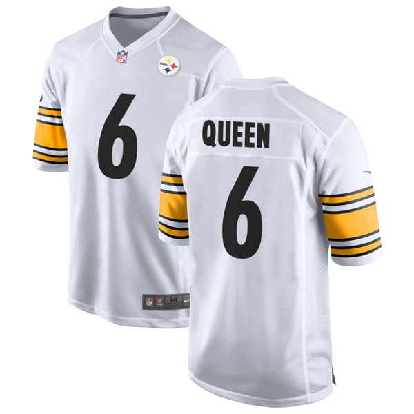  Youth Pittsburgh Steelers #6 Patrick Queen Nike White Limited Jersey 