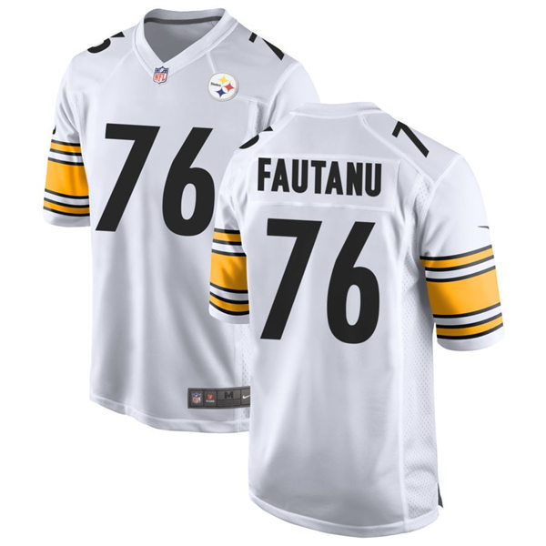  Youth Pittsburgh Steelers #76 Troy Fautanu Nike White Limited Player Jersey 