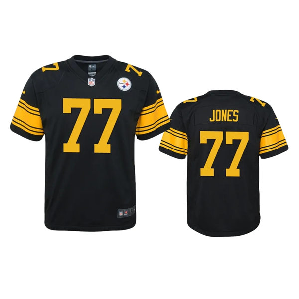  Youth Pittsburgh Steelers #77 Broderick Jones Nike Black Alternate 2 F.U.S.E. Limited Jersey 