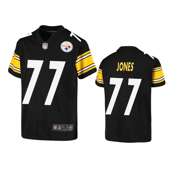  Youth Pittsburgh Steelers #77 Broderick Jones Nike Black Limited Jersey 