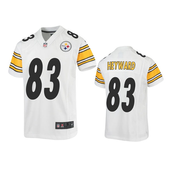  Youth Pittsburgh Steelers #83 Connor Heyward Nike White Limited Jersey 