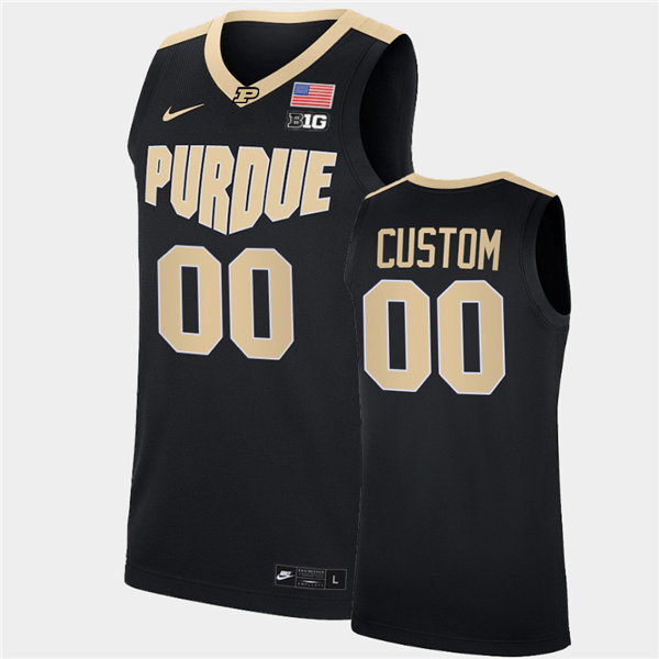  Youth Purdue Boilermakers Custom Nike Black College Basketball Game Jersey 