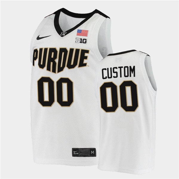  Youth Purdue Boilermakers Custom Nike White College Basketball Game Jersey 