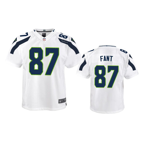  Youth Seattle Seahawks #87 Noah Fant  Nike White Vapor Limited Jersey 