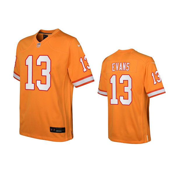  Youth Tampa Bay Buccaneers #13 Mike Evans Orange Throwback Game Jersey 