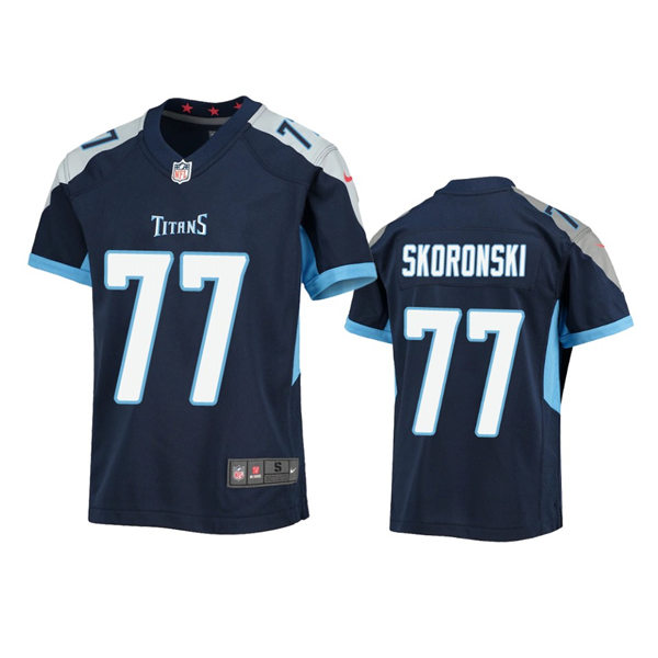  Youth Tennessee Titans #77 Peter Skoronski Nike Navy Limited Jersey 