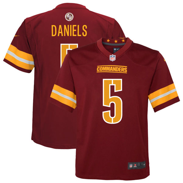  Youth Washington Commanders #5 Jayden Daniels Nike Burgundy Team Color Limited Jersey 