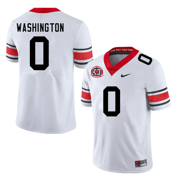 0 Mens Georgia Bulldogs #0 Darnell Washington Stitched Nike 40th anniversary white alternate football jersey