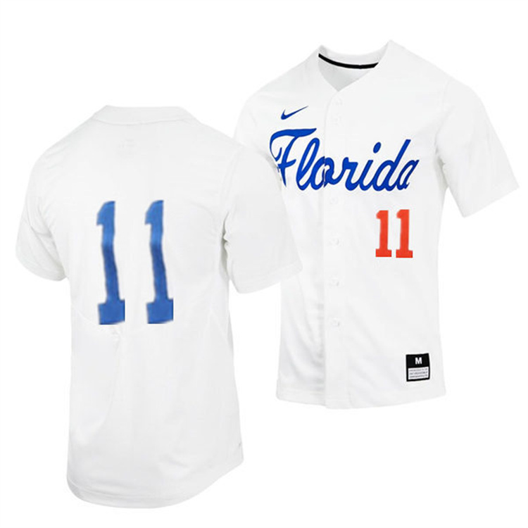 1 1  Florida Gators White Replica Custom Jersey College Baseball_副本