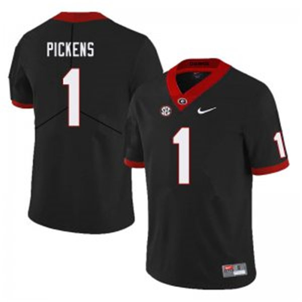 Mens Georgia Bulldogs #1 George Pickens Stitched Nike 2020 Black College Foootball Game Jersey