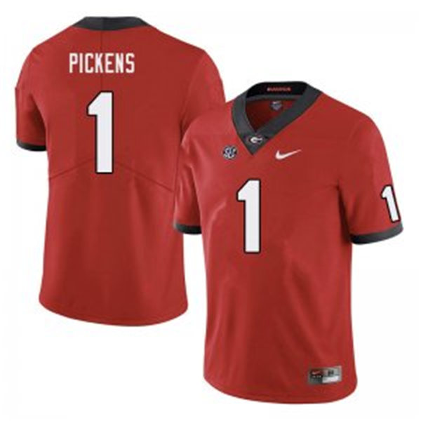 Mens Georgia Bulldogs #1 George Pickens Stitched Nike Red Home Game Football jerseyFoootball Game Jersey
