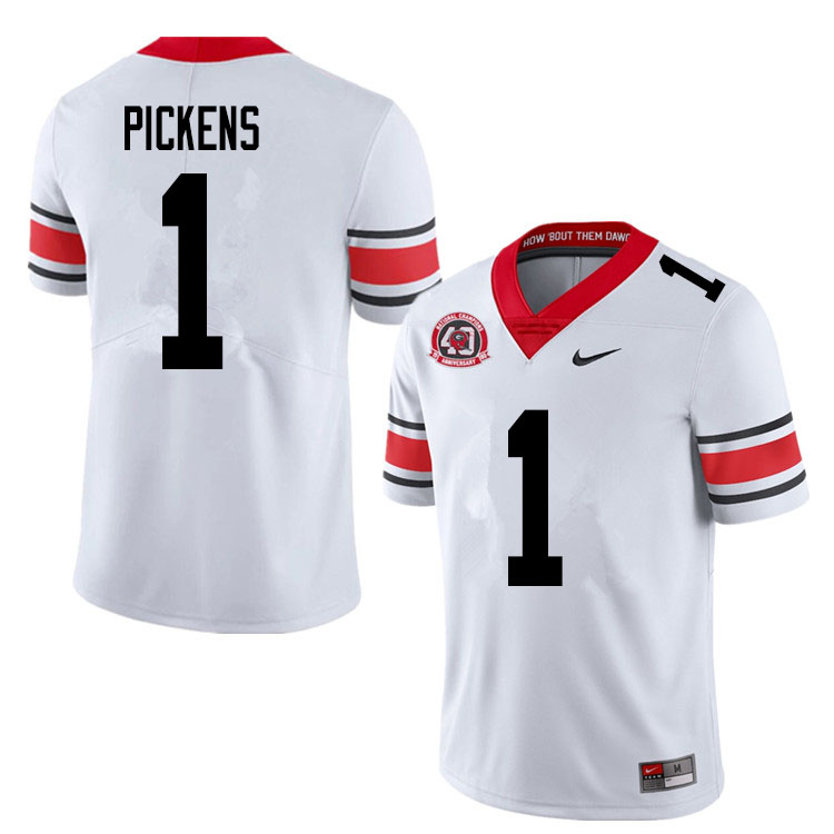 Mens Georgia Bulldogs #1 George Pickens Stitched Nike 40th anniversary white alternate football jersey
