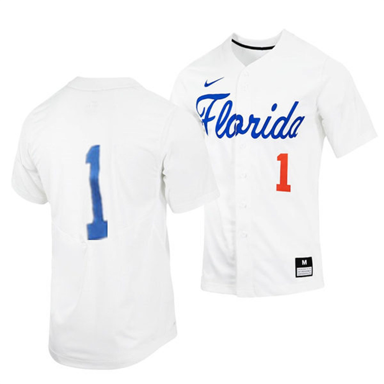 1 Jacob Young  Florida Gators White Replica Custom Jersey College Baseball