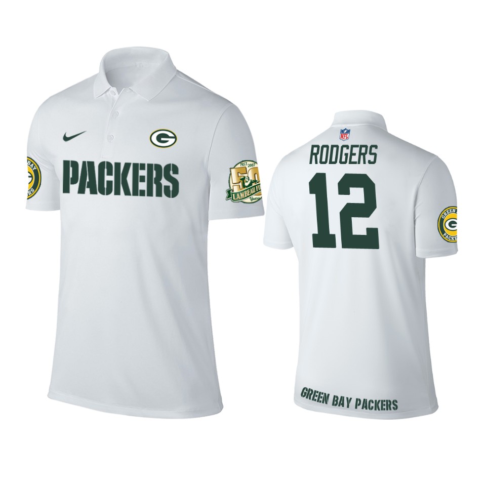 12 white aaron rodgers polo