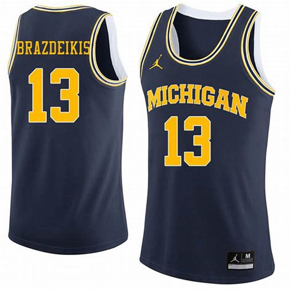 13  Ignas Brazdeikis Navy Jordan Brand College Basketball Game Jersey (2)