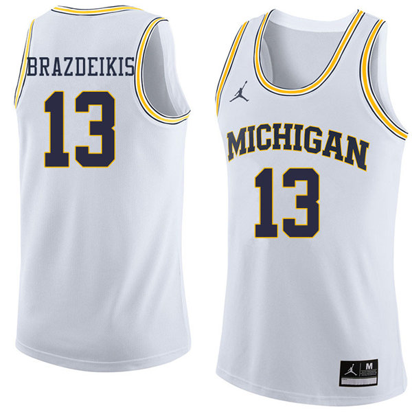 13  Ignas Brazdeikis White Jordan Brand College Basketball Game Jersey  (3)