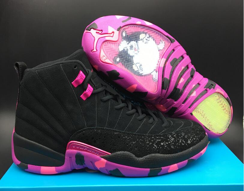 Air Jordan 12 Retro 2018 New Charitable Men Black Purple Shoes