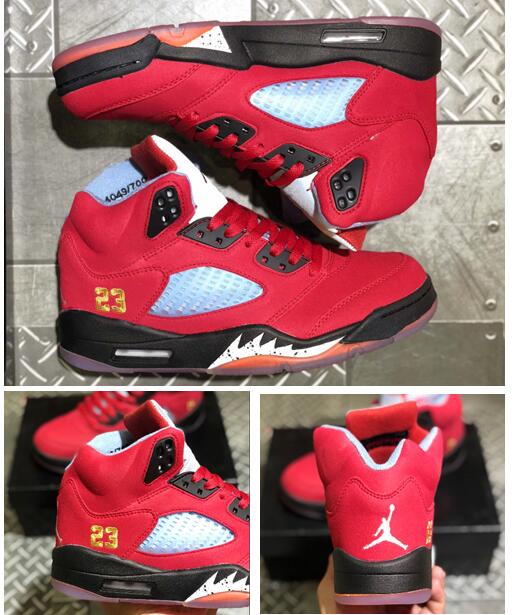 Air Jordan 5 Retro All Red Gold 23 Full Men Shoes