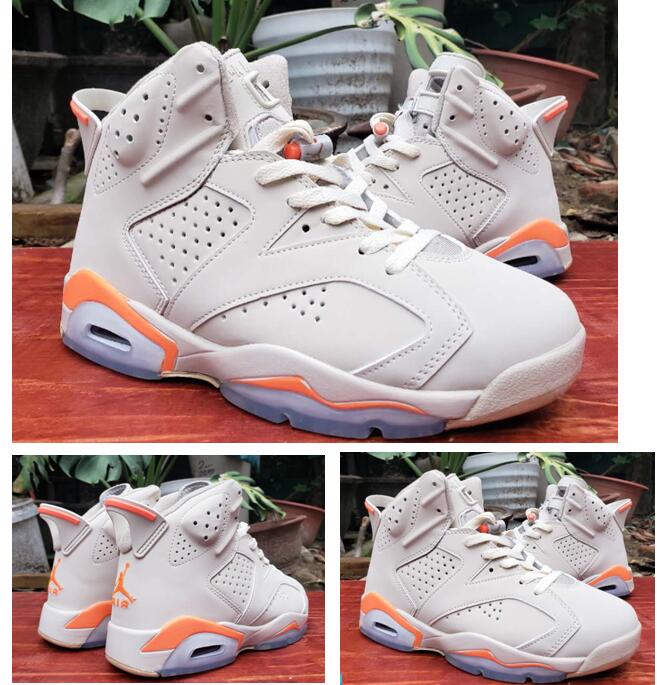 Air Jordan 6 Retro Grey Orange Men 2020 Shoes