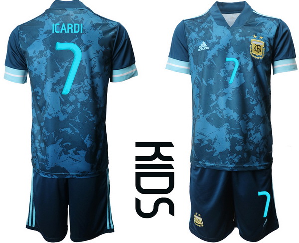 Kids Argentina Short Soccer Jerseys 012