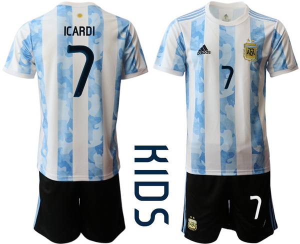 Kids Argentina Short Soccer Jerseys 025