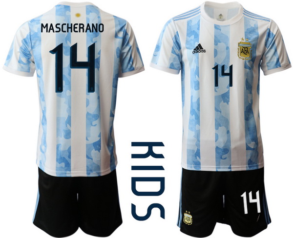 Kids Argentina Short Soccer Jerseys 030