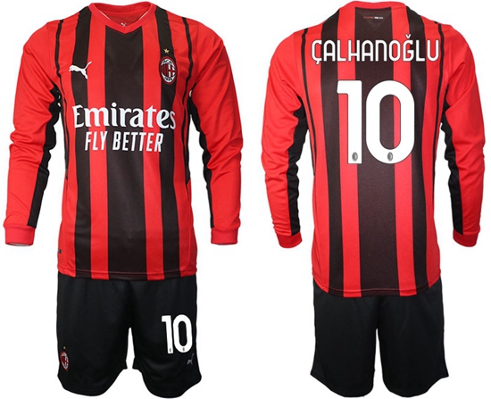 Men AC Milan Long Sleeve Soccer Jerseys 509