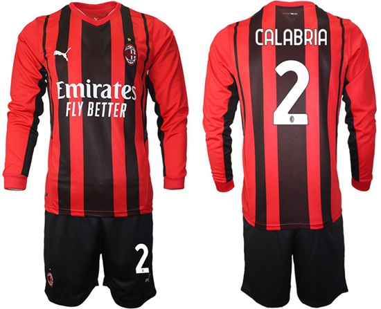 Men AC Milan Long Sleeve Soccer Jerseys 513
