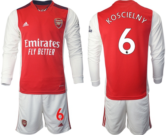 Men Arsenal Long Sleeve Soccer Jerseys 511