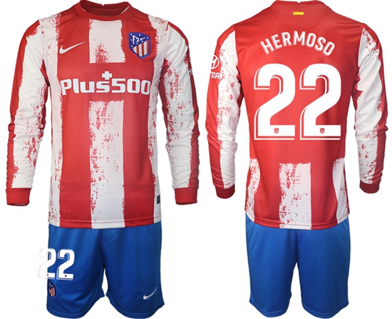 Men Atletico de Madrid Long Sleeve Soccer Jerseys 507