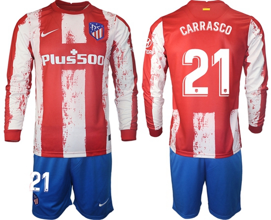 Men Atletico de Madrid Long Sleeve Soccer Jerseys 508