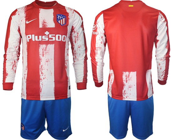 Men Atletico de Madrid Long Sleeve Soccer Jerseys 524