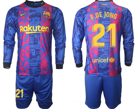 Men Barcelona Long Sleeve Soccer Jerseys 503