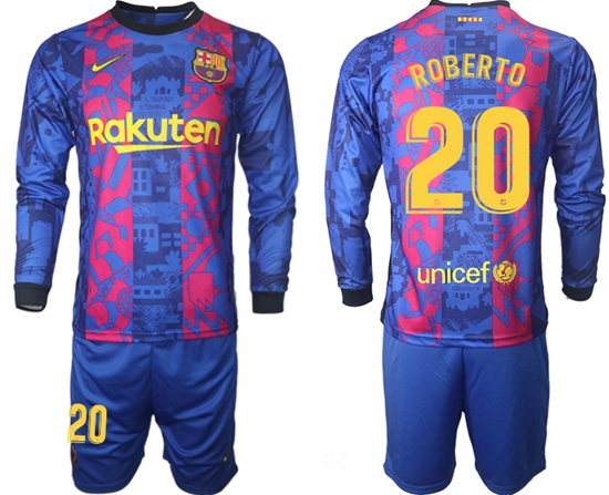 Men Barcelona Long Sleeve Soccer Jerseys 504