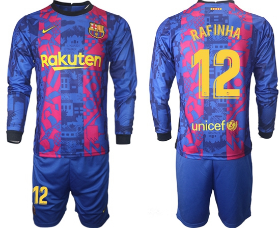 Men Barcelona Long Sleeve Soccer Jerseys 511