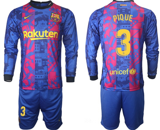 Men Barcelona Long Sleeve Soccer Jerseys 520