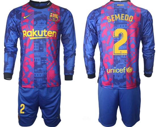 Men Barcelona Long Sleeve Soccer Jerseys 521