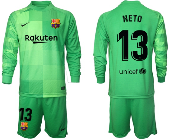 Men Barcelona Long Sleeve Soccer Jerseys 524