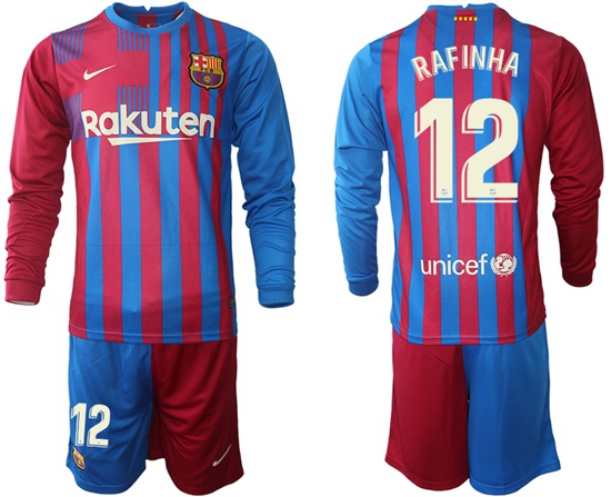 Men Barcelona Long Sleeve Soccer Jerseys 573