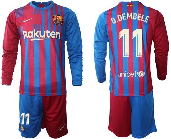 Men Barcelona Long Sleeve Soccer Jerseys 574