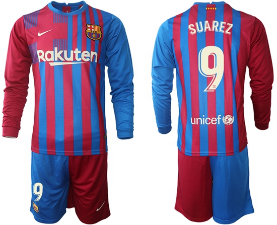 Men Barcelona Long Sleeve Soccer Jerseys 577