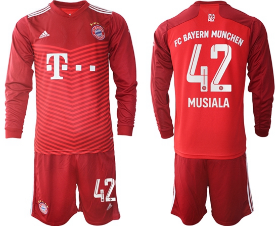 Men Bayern Long Sleeve Soccer Jerseys 540