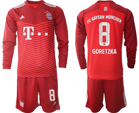 Men Bayern Long Sleeve Soccer Jerseys 548