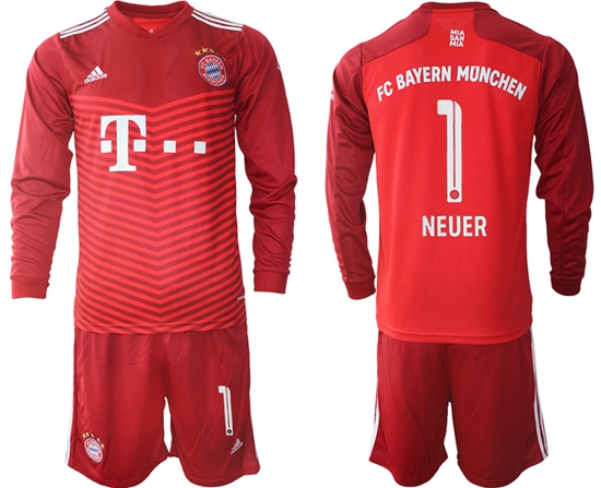 Men Bayern Long Sleeve Soccer Jerseys 552