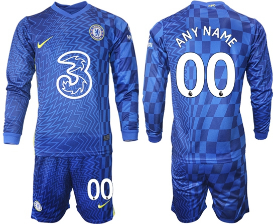 Men Chelsea Long Sleeve Soccer Jerseys 510 Customized