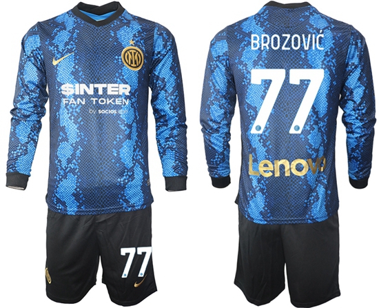 Men Inter Milan Long Sleeve Soccer Jerseys 502