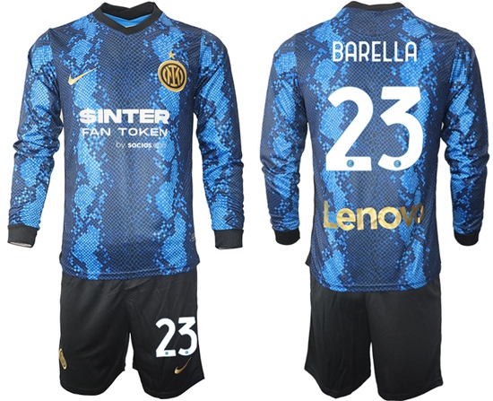 Men Inter Milan Long Sleeve Soccer Jerseys 506