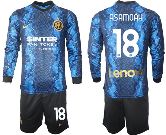 Men Inter Milan Long Sleeve Soccer Jerseys 508