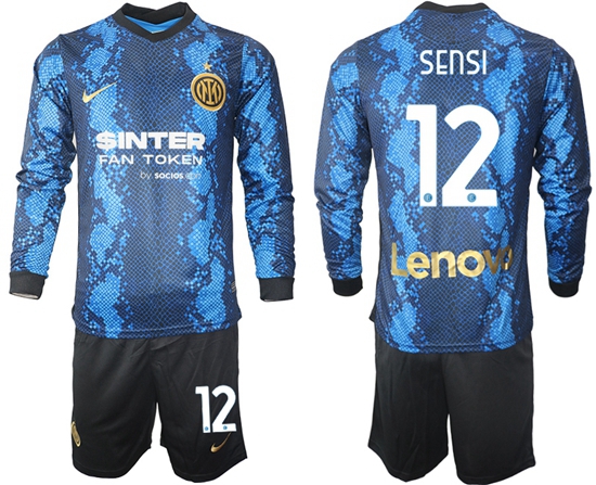 Men Inter Milan Long Sleeve Soccer Jerseys 510